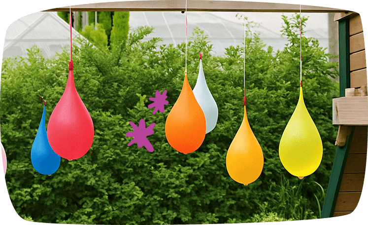 Juegos con agua pinata de globos