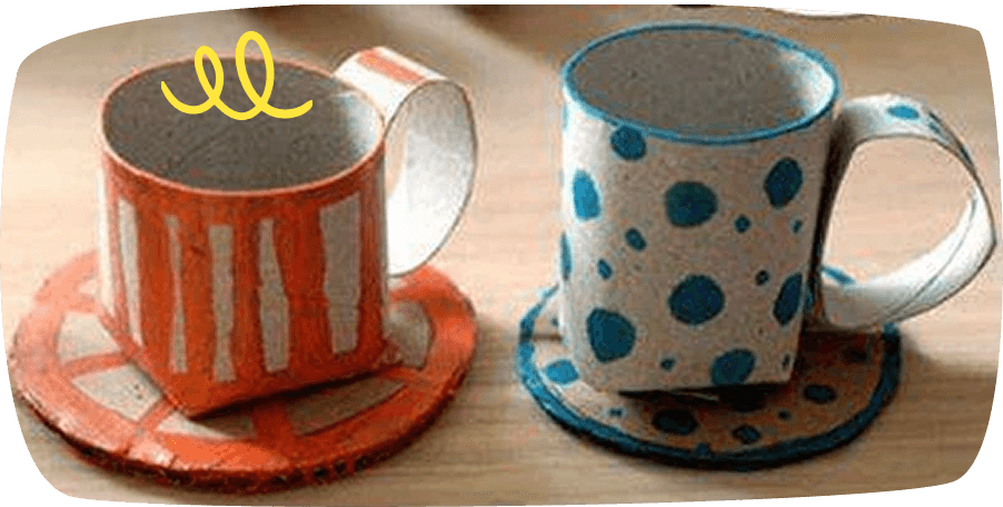 Manualidades con tubos de cartón tacitas