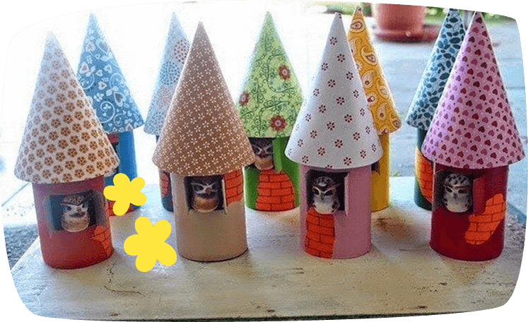 manualidades con tubo de carton casitas para pajaros
