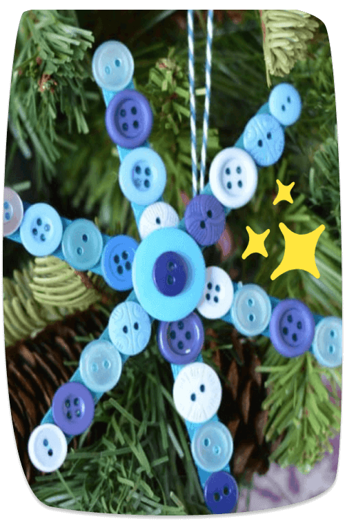 manualidades navidenas estrellitas con botones