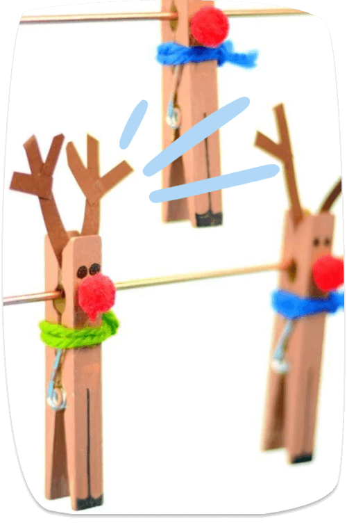 manualidades navidenas renos con pinzas